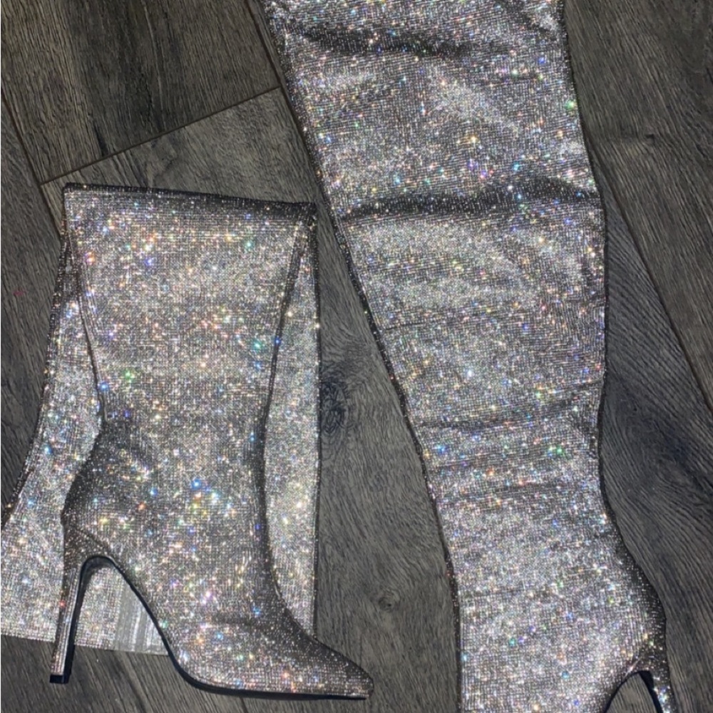 NIB Poster GRL x Dolls Kill Icy Bling Thigh Boots Publicity Stunt